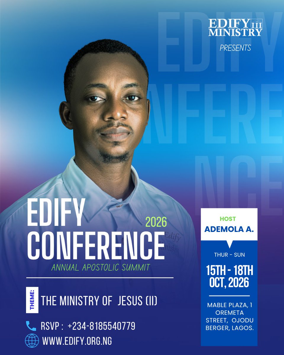 EdifyMinistry's tweet photo. We are gearing up for Edify Conference 2026.
It will be a mountain of encounters.
See flier for details.

#edifyconference2026 https://t.co/QJPxUJKt2N