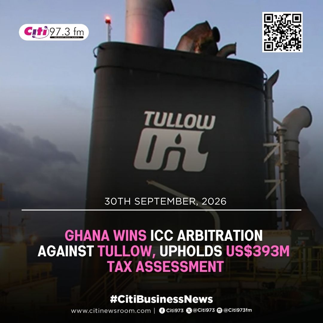 Citi973's tweet photo. Ghana has secured a major victory in an international tax arbitration dispute with Tullow Ghana Limited, after an International Chamber of Commerce (ICC) Tribunal dismissed the oil producer’s claims and upheld a US$393.09 million tax assessment by the Ghana Revenue Authority.    

Read the full story here ⬇️
https://t.co/KSnLhyfCCJ

#CitiBusinessNews #CitiNewsroom #CitiFM #GhanaNews