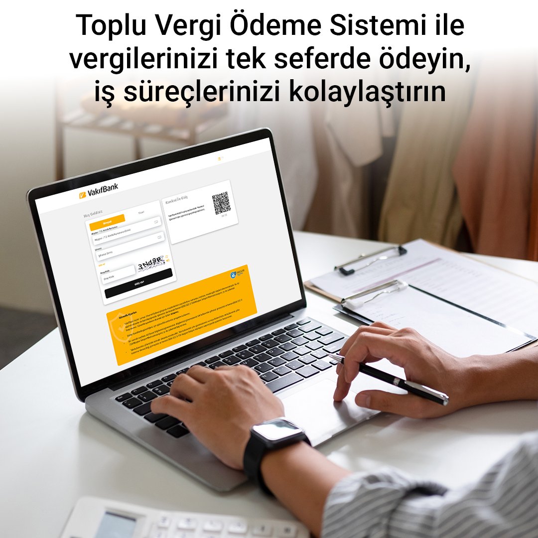 VakifBank's tweet photo. VakıfBank Toplu Vergi Ödeme Sistemi ile vergi ödemelerinizi tek noktadan, güvenli ve pratik şekilde gerçekleştirerek zamandan tasarruf sağlayabilirsiniz. Detaylı bilgi için https://t.co/gmL0kyT2vD sitemizi ziyaret edebilirsiniz. #DaimaSeninle https://t.co/HZ2NJMJmhs