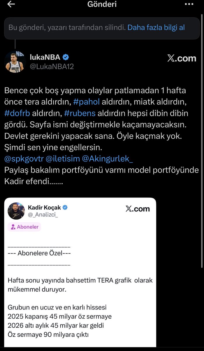 LukaNBA12's tweet photo. @taaardu Kadir engelleyip siliyor ama kayıtlar var devlet sana gerekeni yapacak Kadir Efendi https://t.co/KJSVlFGEfT
