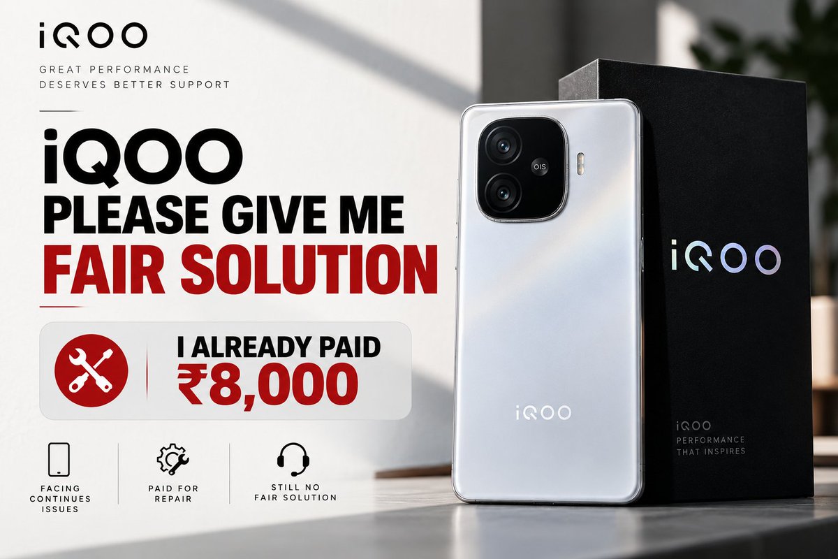 sachinlifestyle's tweet photo. 1/5
iQOO is telling me that for my Neo 10R, they will give me the Z11 as a replacement. I clearly told them that the Z11 is a downgrade, but their response was simply: “This is the only option available. Please @IqooInd Give me Fair Solution. @IqooInd @Vivo_India @nipunmarya https://t.co/EPDiuS40Fn