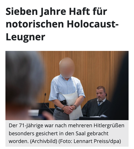 unblogd's tweet photo. Ein Rentner, der mit Gewalt gedroht und den Holocaust geleugnet hat, bekam in Deutschland das gleiche Strafmaß wie Simeon 'Maja' T. in Ungarn, der Gewalt zusammen mit anderen Extremisten massive Gewalt ausgeübt hat. Kann man keinem erklären. https://t.co/CwFDpEs1Xo