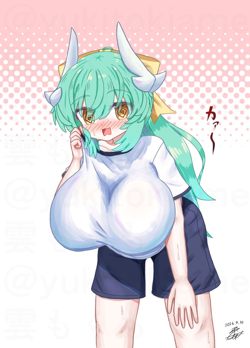 yukitokiame's tweet photo. きよひー「はっ……だ、旦那様！　服で汗拭いて、はしたないところを…」
＃FGO　#清姫 https://t.co/pf4biymNI3