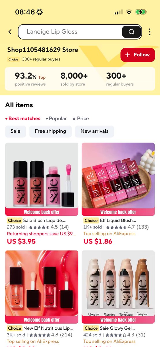 Justwandyy's tweet photo. Guys I just found Fenty, Rhode, KIKO, e.l.f. and more on AliExpress for $1 😭 https://t.co/bcpXsoIQ02