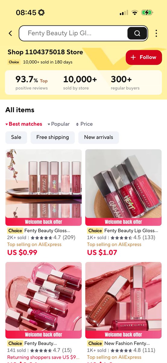 Justwandyy's tweet photo. Guys I just found Fenty, Rhode, KIKO, e.l.f. and more on AliExpress for $1 😭 https://t.co/bcpXsoIQ02