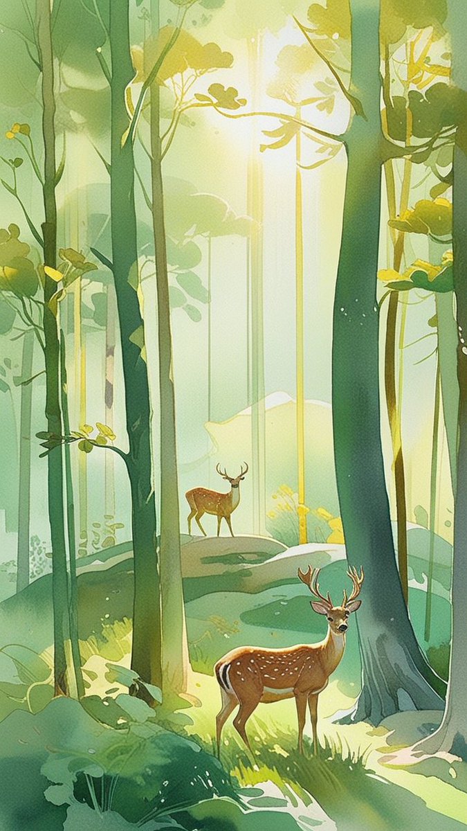 prexp37581's tweet photo. Dawn breaks, deer in the forest shake their soft fur, and falling flowers flutter in the breeze—what a serene start to the new year! https://t.co/nzvlvcH0OC