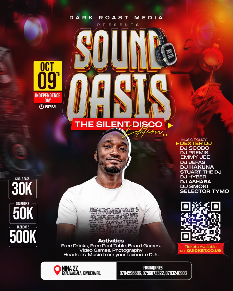 Darkroastug's tweet photo. @dexterdj__Ug is ready to ROCK the Sound Oasis Silent Disco. 8 Days to go. Get ready for party rock #SilentDisco #SoundOasis https://t.co/wcPQ7gt1Uk