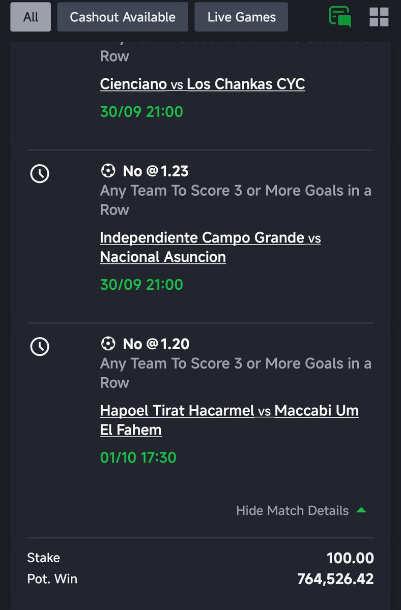 OdenwaBTC's tweet photo. Specific matches not to score three goals in a Row,, the both teams

5k Odds 💨  HW5MPC https://t.co/6oVIdOxOpS