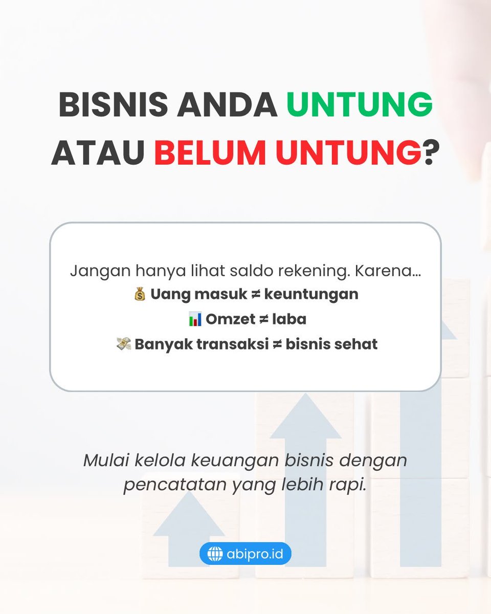 Abipro_software's tweet photo. Dalam bisnis, penting untuk mengetahui bagaimana kondisi pendapatan, pengeluaran, piutang, utang, hingga laba usaha.

AbiPro Software Akuntansi 
Karena keputusan bisnis yang baik membutuhkan informasi keuangan yang jelas.

https://t.co/xFB9edHlsA — Solusi Bisnis untuk Akuntansi https://t.co/eLuRogH0Av