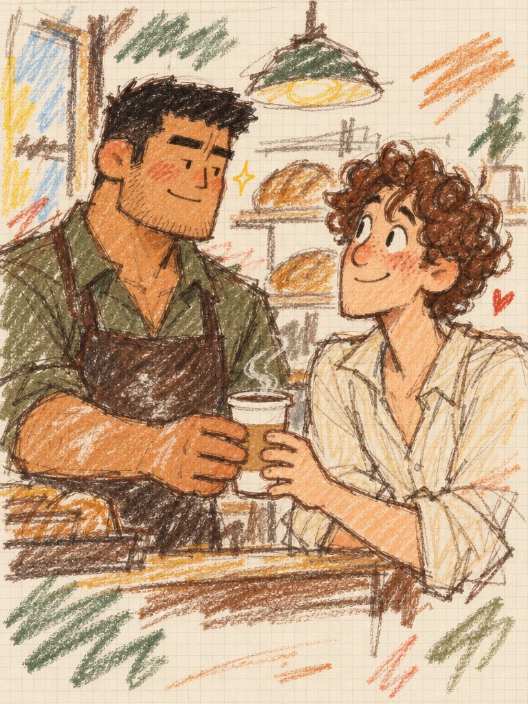 BjLin10's tweet photo. Regulars of the Corner Shops, little shops, their owners and their regulars. Crayon doodle and geometry. made with GPT Image 2.5 #AIart https://t.co/ZePbeuiAsA