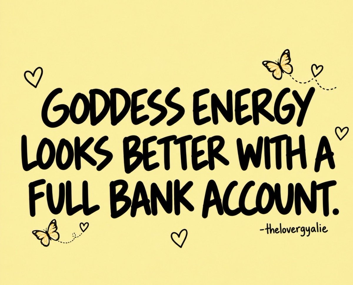 thelovergyalie's tweet photo. Goddess energy just hits different with a full bank account ✨💸🦋 https://t.co/MVLNYSi4Ki
