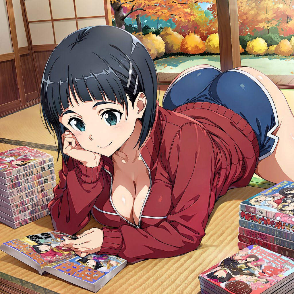 numachou_AI's tweet photo. 読書の秋📚直葉

小学生の時、駄菓子屋のおばちゃんに「漫画も勉強になるから」と言われ、古いジャンプを買わされた思い出😅

SFW Illustration https://t.co/7KO1nVUqFM