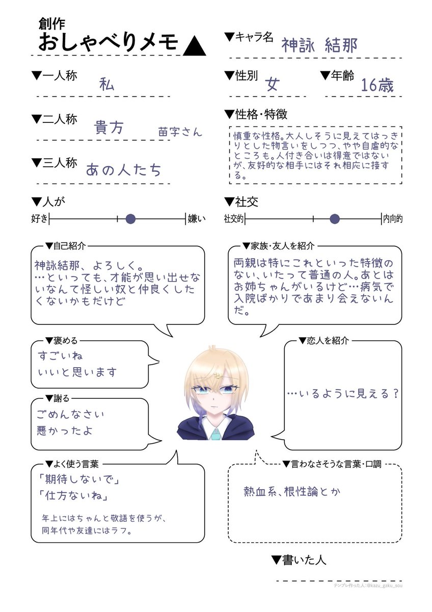 aonenizi2's tweet photo. 遅れて結那の立ち絵とおしゃメモを出しておきます https://t.co/a76f337TOp