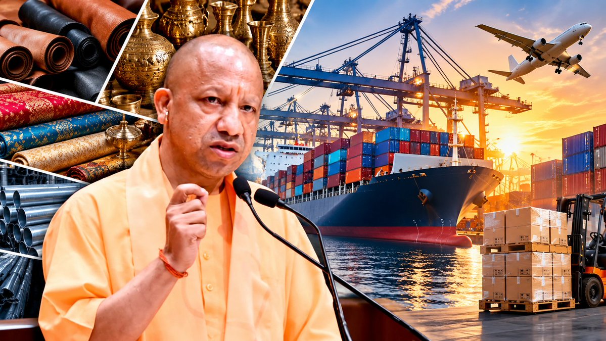 PlusPointIndia's tweet photo. 🚨Top 20 Exporting Districts of Uttar Pradesh in FY 2025–26

1. Gautam Buddha Nagar - ₹97,703 Cr
2. Ghaziabad - ₹18,728 Cr
3. Kanpur Nagar - ₹10,823 Cr
4. Moradabad - ₹10,639 Cr
5. Agra - ₹8,907 Cr
6. Aligarh - ₹8,253 Cr
7. Bhadohi - ₹6,162 Cr
8. Unnao - ₹5,569 Cr
9. Sambhal - ₹3,521 Cr
10. Amroha - ₹2,825 Cr
11. Sonbhadra - ₹2,328 Cr
12. Meerut - ₹2,017 Cr
13. Lucknow - ₹2,007 Cr
14. Bulandshahr - ₹1,931 Cr
15. Hapur - ₹1,926 Cr
16. Mathura - ₹1,526 Cr
17. Rampur - ₹1,263 Cr
18. Mirzapur - ₹1,107 Cr
19. Saharanpur - ₹953 Cr
20. Kanpur Dehat - ₹919 Cr