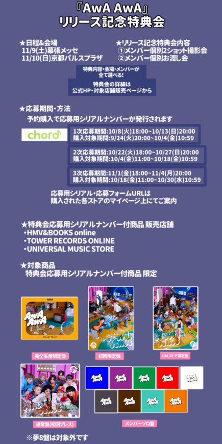 asu_kaze_'s tweet photo. 特典会の予想をしてるんだけど
発売日↔️特典会日程

ガチ夢中➡️5/13　5/4(月),24,31(日)
NINE LIVES➡️9/24　11/2(日),8(土)
Why don't you 超特急?➡️5/7　5/18,25(日)
AwA AwA➡️11/6　11/9(土),10(日)

エトランス・フィーバー➡️12/16　11.29(日),12/20(日),26(土),27(日)
辺りかなとかおもってます✋🏻 https://t.co/Sm7Sk7tpiQ