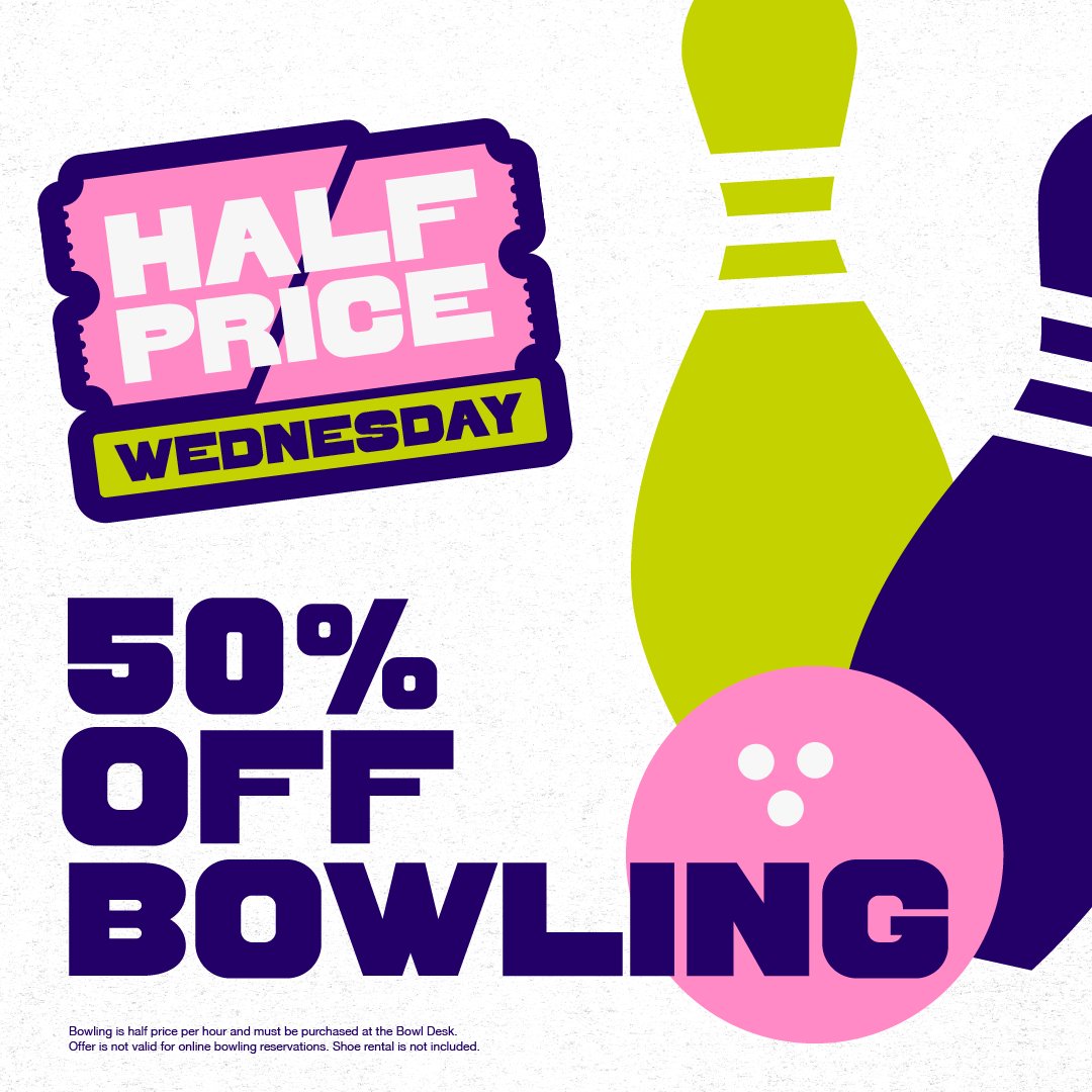 evocinemas's tweet photo. Are you 🫵 ready for Half Price Wednesday?

Enjoy 50% OFF movies, games, and bowling all day TODAY! Snag your tickets 🎟️ now: https://t.co/UhNRWB9D3q https://t.co/gU3awRgFlY