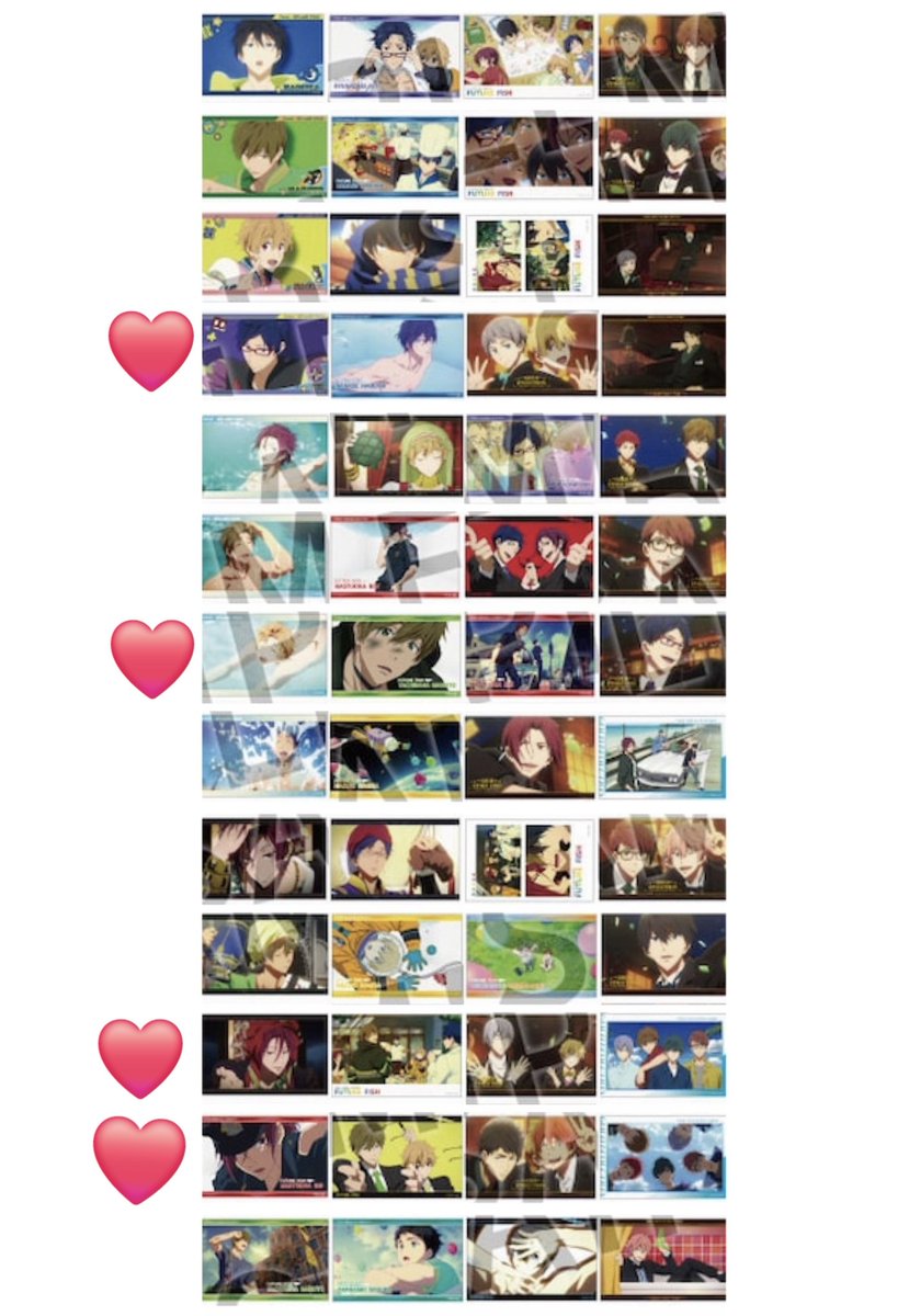 tu_ta81's tweet photo. 【交換】Free!  ブロマイドコレクション Ending Scene

譲:画像1🩵の列(数字が所持数です)
求:画像2❤ 各1セット

纏めての方優先
郵送・10/10岩美町イベ・10/3AM池袋での交換希望です。
 
お気軽にお声掛けください。 https://t.co/bZ8QDfKgLZ