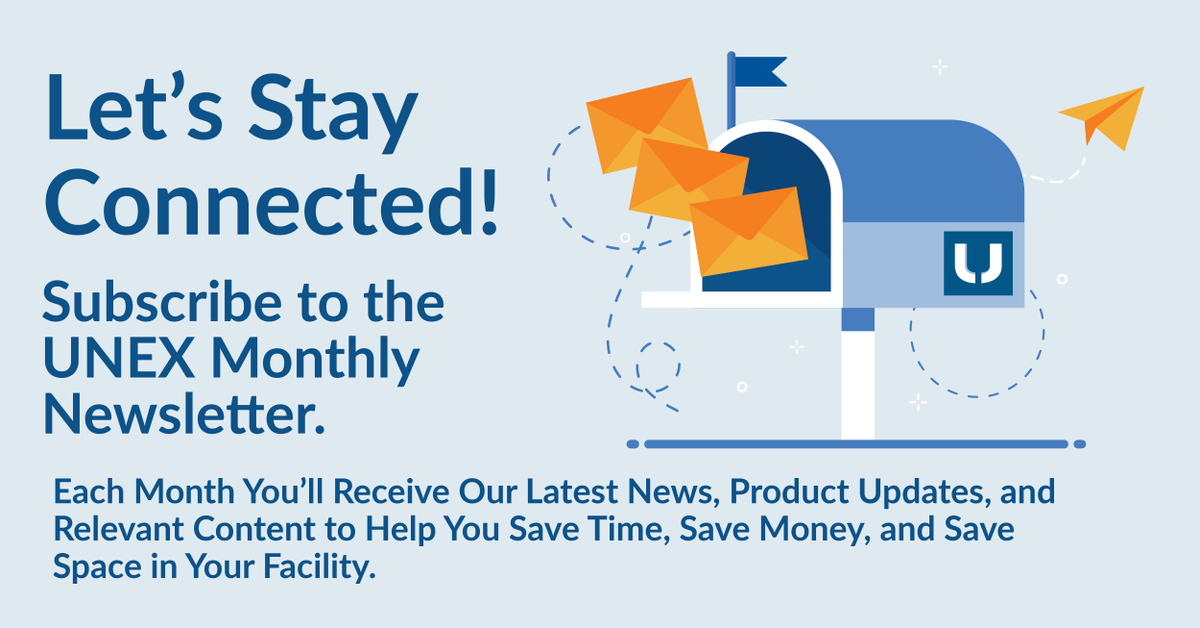UNEX's tweet photo. Subscribe to the @UNEX Monthly Newsletter! Each month, you'll receive the latest news, product updates, and relevant content from the team to help you save time, money, and space in your facility.

#UNEX #Newsletter #Subscribe #SaveSpace #SpaceOptimization
https://t.co/KPy7AOAK93 https://t.co/XsWkE7nyc5