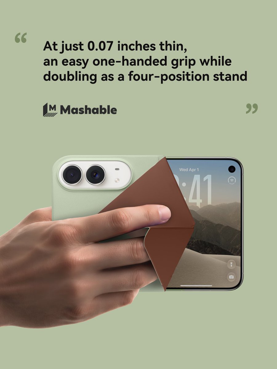 moft_global's tweet photo. “At just 0.07 inches thin, it offers an easy one-handed grip while doubling as a four-position stand.” — @mashable 
We’re honored to be featured. ✨
Thanks for the shoutout, @mashable &amp; @yankodesign_official! https://t.co/hmYOirUPuj