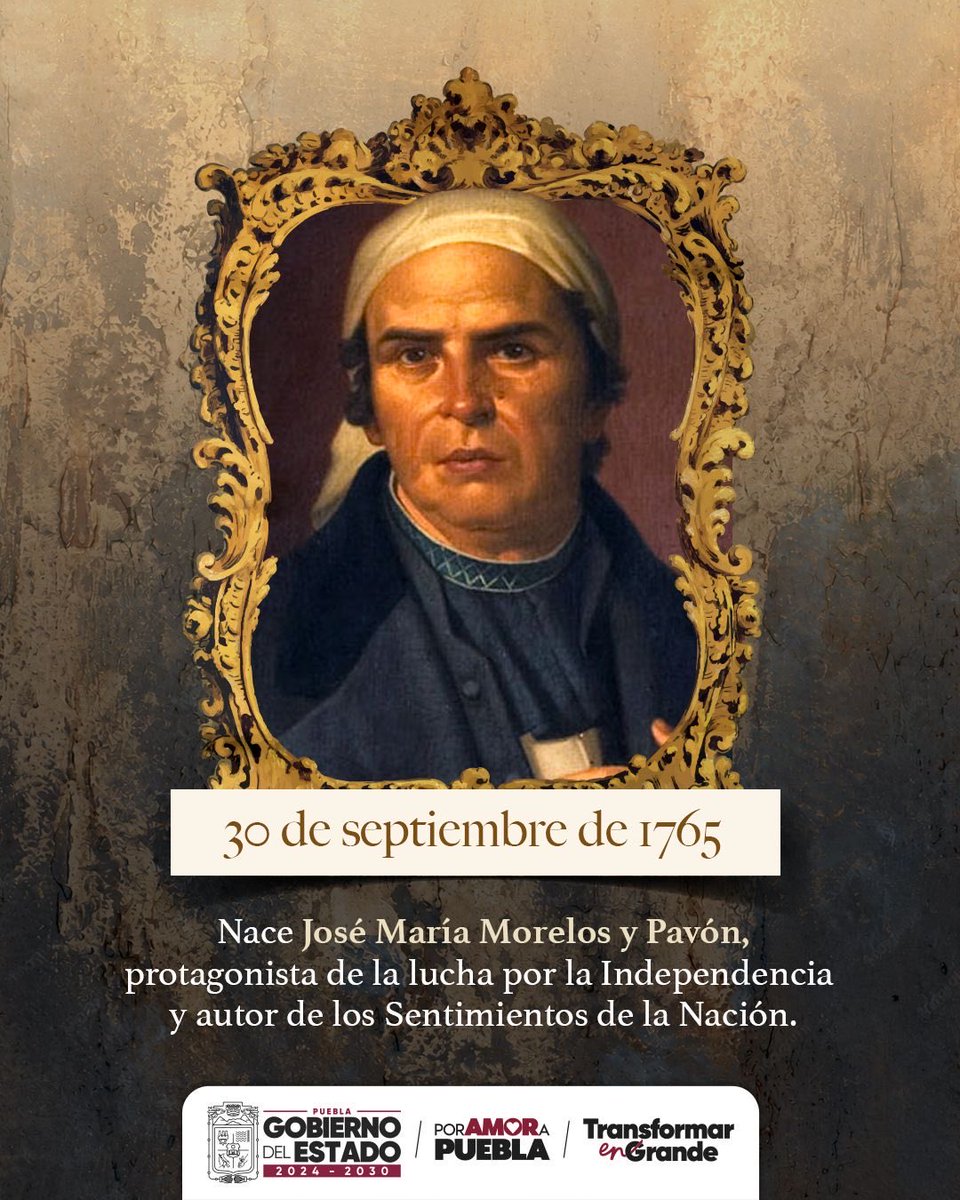 armentapuebla_'s tweet photo. Hoy conmemoramos el natalicio de José María Morelos y Pavón, héroe clave de la Independencia de México y símbolo de lucha por la libertad. 🇲🇽🙌🏻 https://t.co/soiSOJuIkP