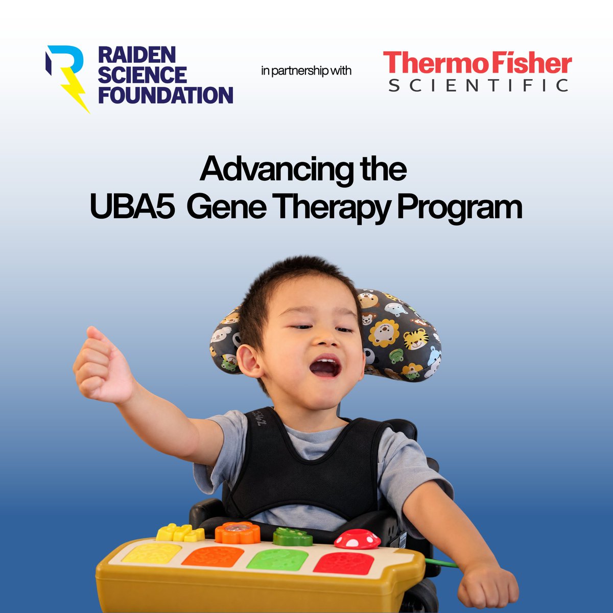RaidenScience's tweet photo. We’re grateful to @thermofisher for supporting the RSF as we advance our UBA5 gene therapy program toward manufacturing. Their support is helping us access a specialized cell platform for our AAV9 production.

Thank you to the Thermo Fisher  ❤️ https://t.co/wTO1TxIWGK