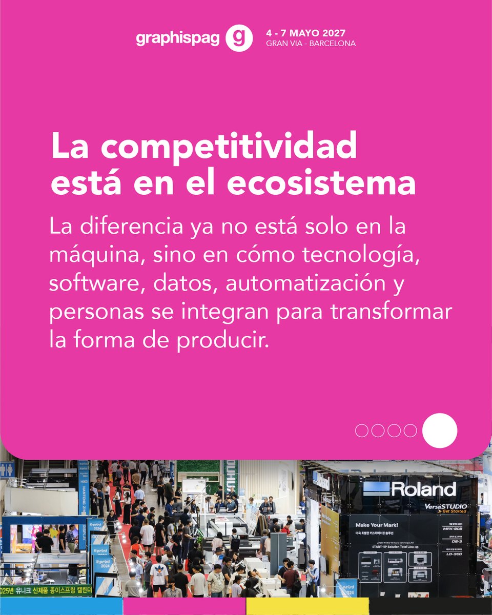 graphispag's tweet photo. Descubre en este carrusel algunas de las tendencias observadas en el World Print &amp; Communication Congress y K PRINT 2026, celebrados en Corea del Sur, que muestran como la tecnología se integra para crear procesos más inteligentes, eficientes y conectados.  🔜 https://t.co/ztMzBmsQeX
