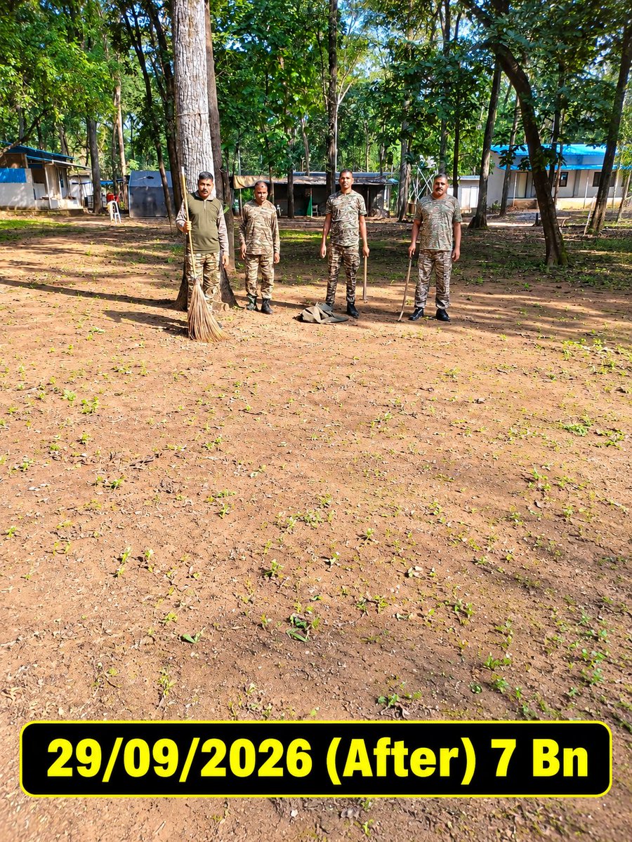 007bn_CRPF's tweet photo. दिनांक 29सितंबर 2026 को 7वीं वाहिनी, CRPF, धर्मरा, जिला बालाघाट (मध्य प्रदेश) की ओर से आयोजित स्वच्छता ही सेवा (SHS) अभियान के तहत व्यापक साफ-सफाई की गई। #SHS2026 #SwachhataHisewa2026 https://t.co/gNmvZ21a0V