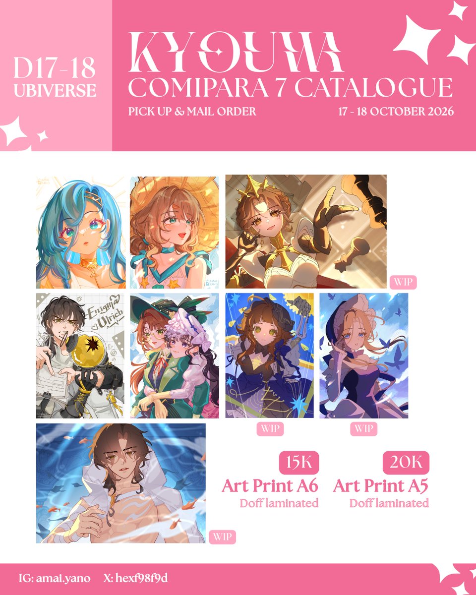 hexf98f9d's tweet photo. COMIPARA 7 CATALOGUE
💖 + 🔄 Are Appreciated!

📍Booth: Ubiverse [D17-18]
📆 Pre Order: 30 Sept - 9 Oct 2026
💌 Pick up &amp; Mail Order
🍰 Fandom: Reverse 1999, PRSK

#Comipara7 #CMPR7 #Comipara

🔗 Gform link and real pict sample below ⬇️

(1/3) https://t.co/619uk8jtzF
