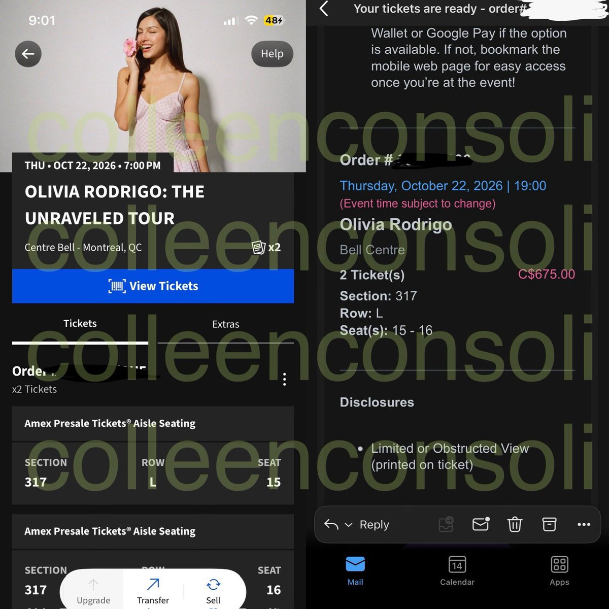 sourtourtickets's tweet photo. MONTREAL, CANADA OLIVIA RODRIGO FANS @colleenconsoli is SELLING TWO TICKETS to the SHOW ON OCTOBER 22nd (10/22) FOR $242 USD EACH

DM THEM TO PURCHASE

BE SURE TO PAY ONLY WITH PAYPAL GOODS AND SERVICES **NOT FAMILY AND FRIENDS** https://t.co/x2vEP6BaIP