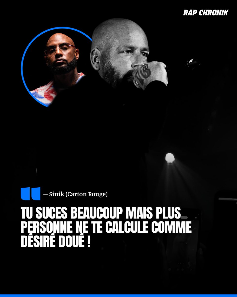 RChronik23218's tweet photo. 🚨 Sinik s’attaque à Booba dans sa Disstrack « Carton Rouge » :

💬 « Tu suces beaucoup mais plus personne ne te calcule comme Désiré Doué ! » https://t.co/94bgNE6qO8