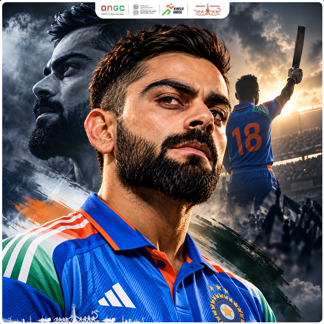 ONGC_'s tweet photo. KING KOHLI DOES IT AGAIN!
Another masterclass. Another milestone. Another reason to celebrate our #PrideOfONGC @imVkohli!
With a sensational unbeaten 139 off 88 balls, Virat Kohli powered his way to a record-extending 55th ODI century, crossed the monumental 15,000 ODI-run mark, and has now surged to World No. 2 in the @ICC Men’s ODI Batting Rankings.
15,000+ ODI runs. 55 centuries. World No. 2.
The records keep falling. The hunger for excellence remains unstoppable.
Heartiest congratulations, Virat! Keep inspiring India and making the nation proud. 🇮🇳
#YouAreEnergy #EnergyNowAndNext
@BCCI
@PetroleumMin | @HardeepSPuri | @OfficeofHSP | @TheSureshGopi | @Secretary_MoPNG | @neerajmittalias | @Media_SAI | @KheloIndia