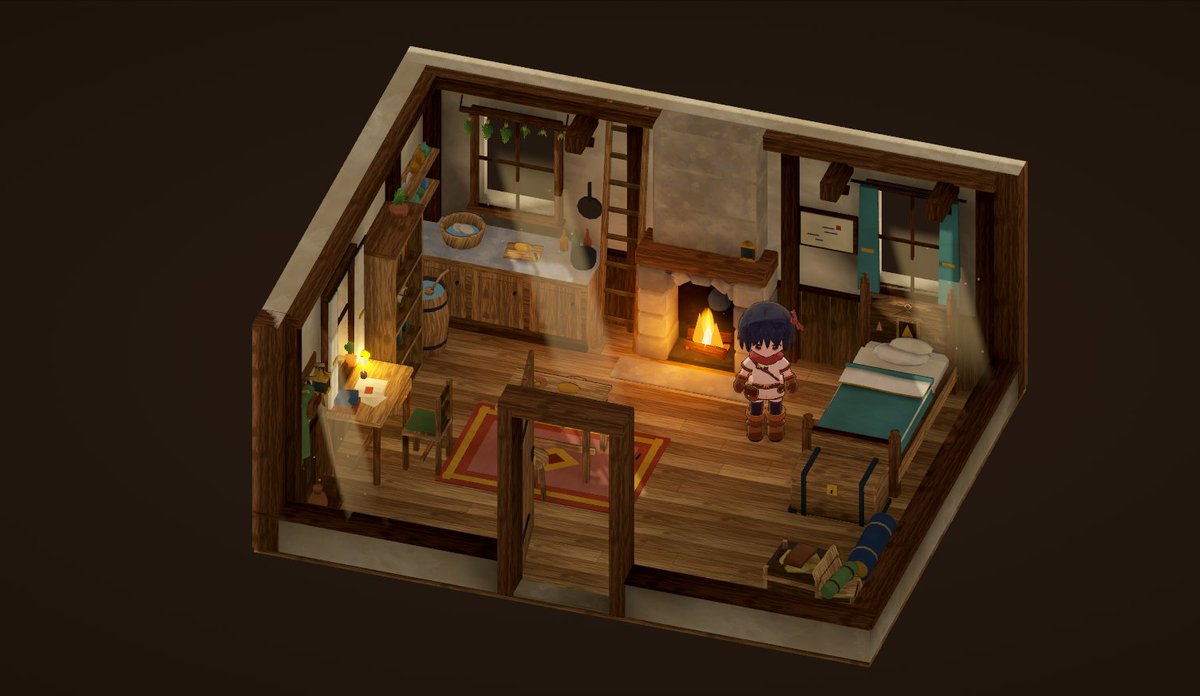 zel0gq7's tweet photo. 部屋の装飾も良い雰囲気になった。

もうちょい広くてもいいか、、？

#ゲーム制作 #インディーゲー��
#indiedev #gamedev https://t.co/oegEnCPVoR
