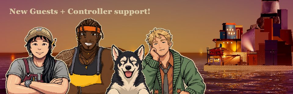 Harbourlight_'s tweet photo. More additions to the harbour and controller support! 

Hello! A quick update for Harbourlight! 

Some more regulars have joined the cast and will be in the demo! 

Check out the details here:
https://t.co/JBHmHy73K9...

#cozygames #farmsim #lifesim #narrativegame #simulationgame https://t.co/oaqPAHidKm