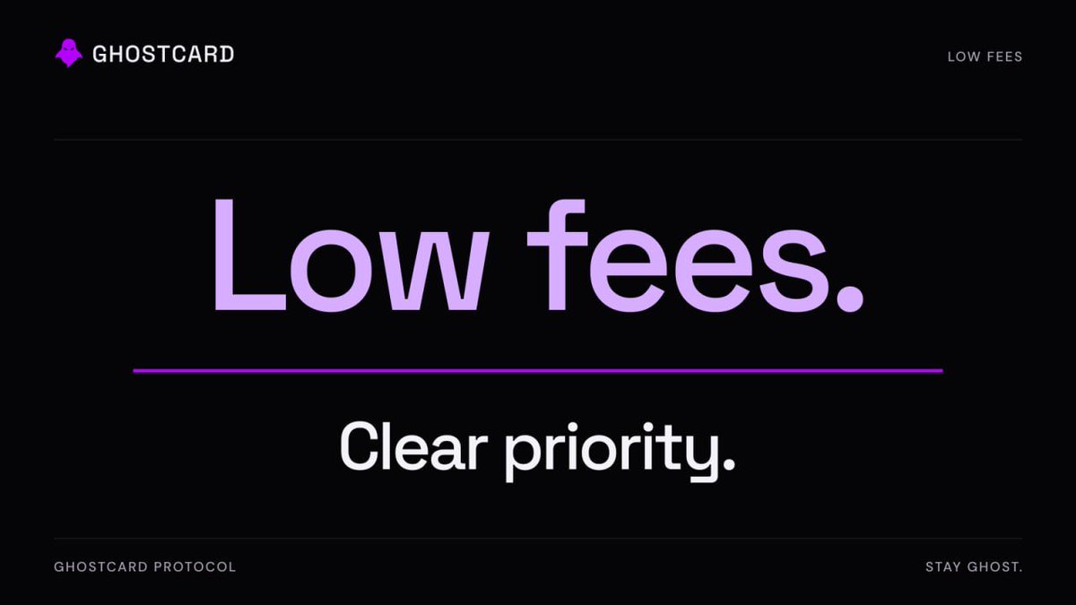 GhostcardApp's tweet photo. Low fees belong in the everyday card experience.

That’s one of the priorities behind GhostCard. https://t.co/AXLcjthtzp