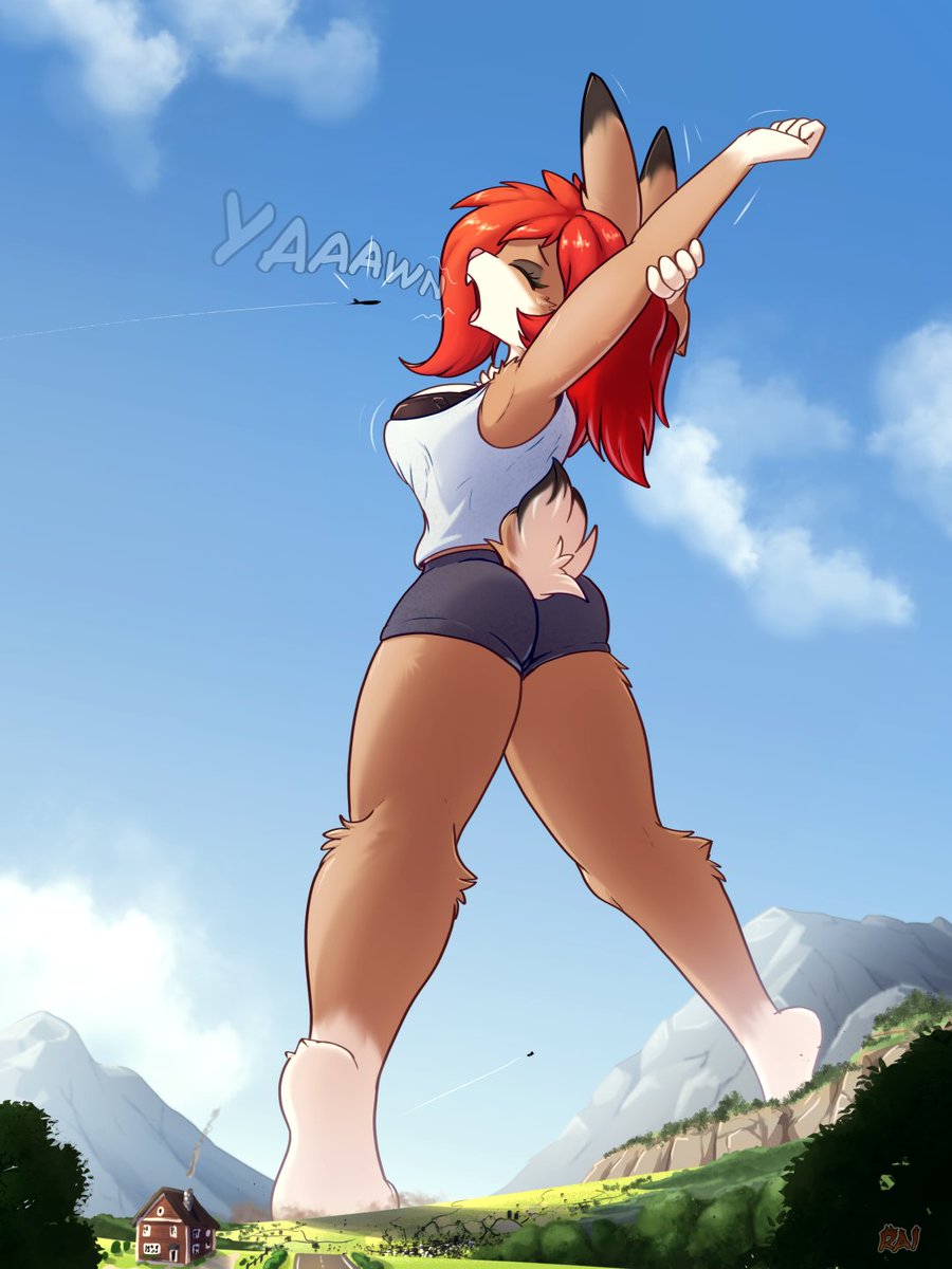 RaiFirefox's tweet photo. "Watch Where You Yawn"

When you are a giant, you have to be careful when you do some basic things. Like open your mouth.

Or not... its their problem ultimately~

A commission for VolcanicKangarooRat https://t.co/XnNrTqWwdc