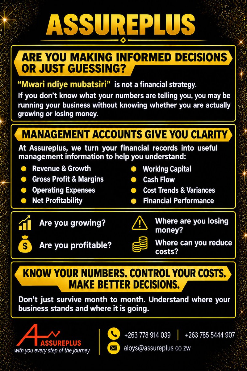 assureplus95's tweet photo. Do you know what your financial numbers mean? 
Are you making decisions based on what your financial information is telling you?
Do you know where you are losing money?
Do you know how to reduce costs? 
Are you making a profit? 
Are you spending within budgets?
Are you growing? https://t.co/qB7MWrDUSk