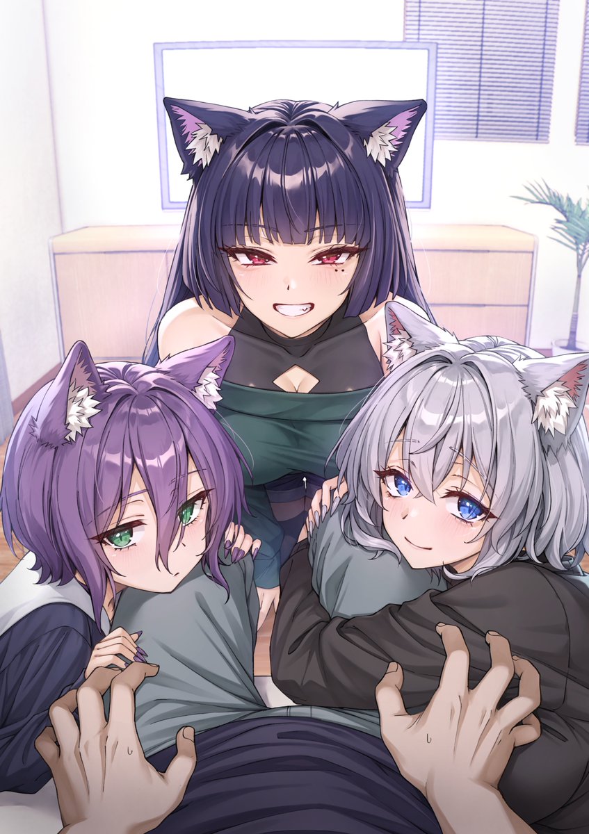 kainekobook's tweet photo. 🐈️🐈️🐈️🐈️
ねぇ、ご主人！
今日もいっしょに、にゃんにゃんしようよ！
🐈️🐈️🐈️🐈️

「ヤンデレ飼い猫ちゃんたちが離してくれない」
10月20日　コミック発売！　お楽しみに！

購入は
https://t.co/jmYXgG9uJZ

-----
ライトノベルはファンタジ文庫から好評発売中！