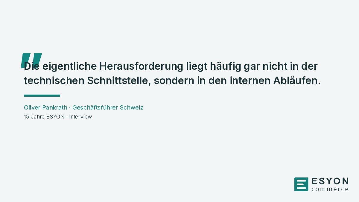 ESYON_DE's tweet photo. „Die eigentliche Herausforderung liegt häufig gar nicht in der technischen Schnittstelle, sondern in den internen Abläufen.“

Oliver Pankrath, Geschäftsführer Schweiz, im Interview zu 15 Jahren ESYON.

https://t.co/mKxet7MhkU
#PIM #B2B https://t.co/WBERy843Mi