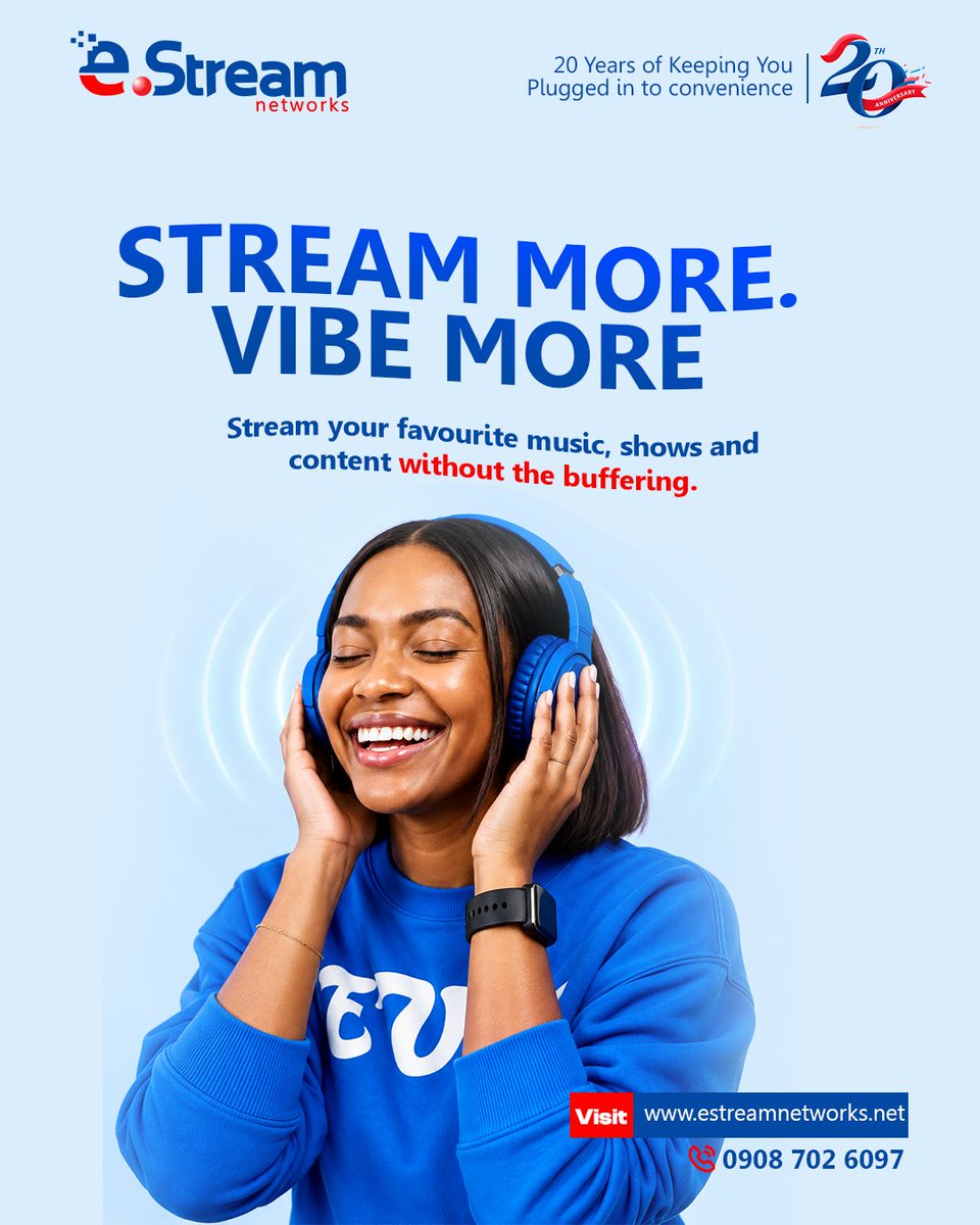 eStreamNetworks's tweet photo. Your music. Your shows. Your content.

Keep the entertainment flowing without the buffering. 

Get connected with https://t.co/yIYjBra8dI Networks.

📞 https://t.co/O2VPUSAQyg
🌐 https://t.co/xhi5p5VXdT

#StreamMoreVibeMore #eStreamNetworks #NoBuffering #StayConnected https://t.co/U5zv8gCRBI