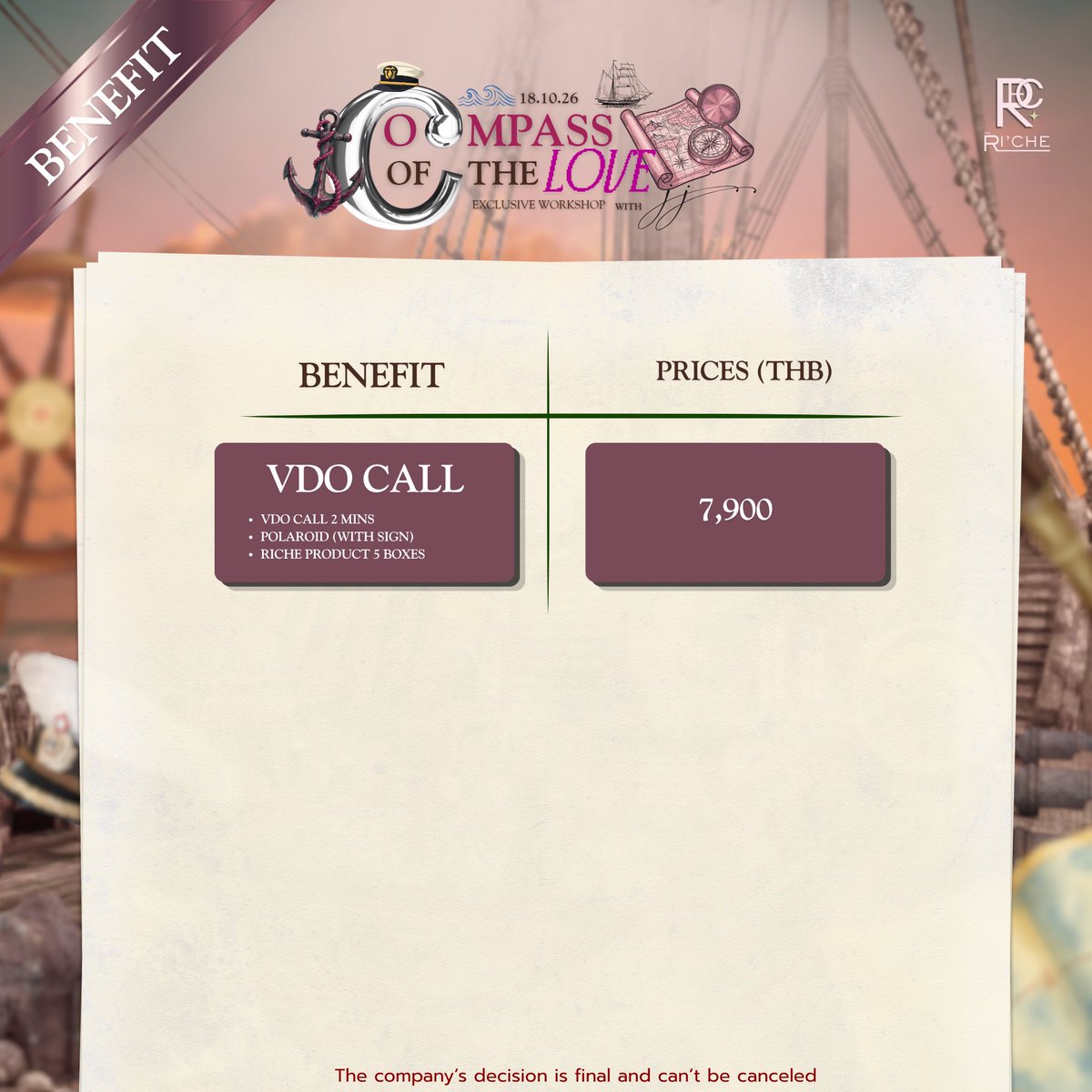 Riche_biome's tweet photo. 📣 SET B UPDATE 📣

Compass of the Love exclusive workshop with JJ 🧭💖

⚓️SET B 10 ท่าน = available 9

Please come to join us. Hope to see you.😊

สอบถามรายละเอียดเพิ่มเติมได้ที่ (More detail ) 
Line Official : @richeofficial
X : Riche_biome
Wechat ID : RICHEBIOME

#jj_rcp
#richebiome 
#ริชเช่ไบโอม