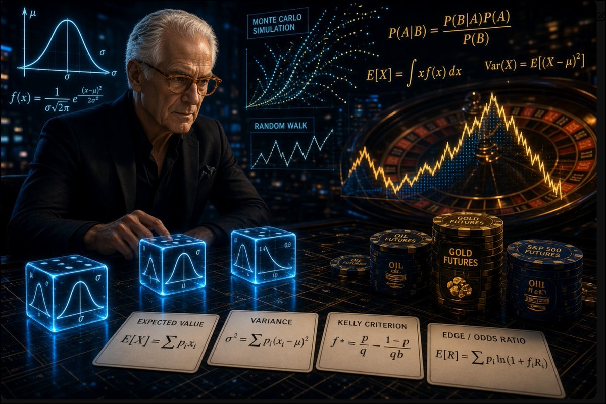 PeterLBrandt's tweet photo. FACT: Trading futures contracts is not the same thing as investing. It is pure gambling. And as gambling, it is not a game of making predictions. Rather, it is a game of math and probability theory. Success has nothing to do with the next trade or brief series of trade.