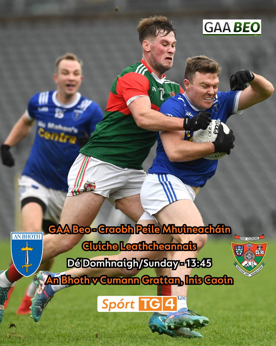 SportTG4's tweet photo. Craobh Peile Mhuineacháin Cluiche Leathcheannais ar siúl Dé Domhnaigh 🔥

Join us for live action from the Monaghan Senior Football Championship Semi-Final 📺

🗓️ Dé Domhnaigh/Sunday
⏰ 13:45
🏐 @ScotstownGAA v @InniskeenGaa 

@monaghangaa #gaabeo https://t.co/kFUUOYiX4b