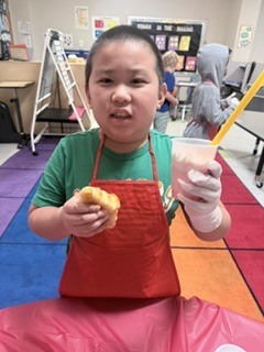 PomonaElem's tweet photo. A "brew-tiful" learning experience in action! ☕✨ 12 of our students ran their very own H-E-B Café Day, blending math, communication, and life skills into one amazing morning. Same great ingredients for brighter futures! ❤️ #CampusPride #LifeSkills #Weseeyou #HEB https://t.co/U2nPMsrwXq