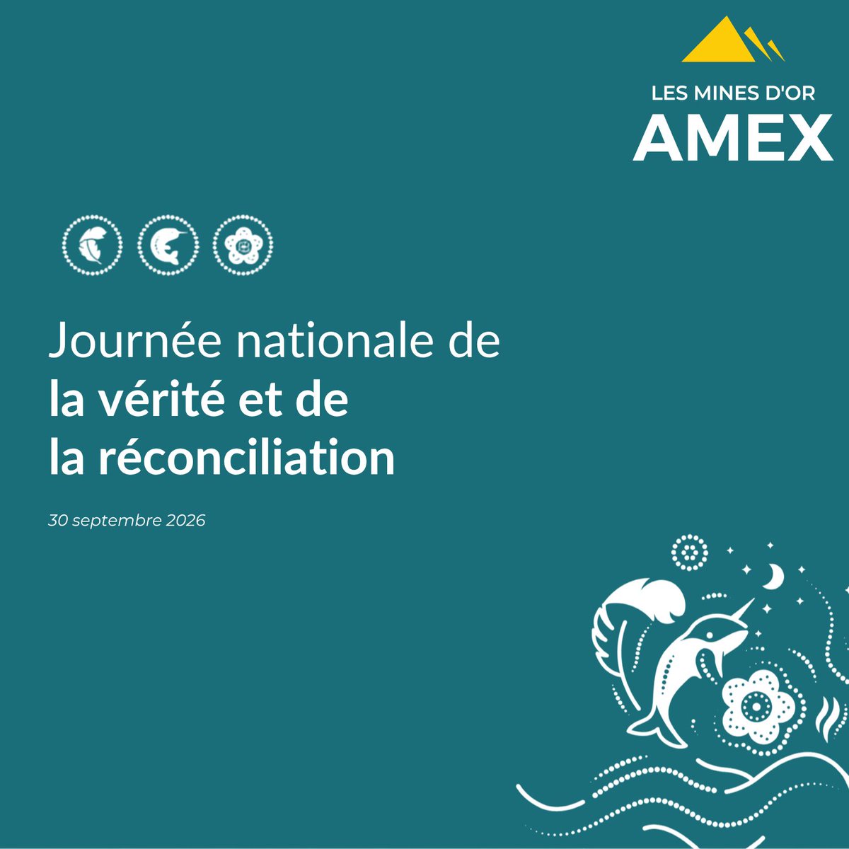 AmexGoldMining's tweet photo. Aujourd’hui, en cette journée nationale de la vérité et de réconciliation prenons un moment pour réfléchir, apprendre et nous souvenir.

Today, on this National Day for Truth and Reconciliation, let us take a moment to reflect, learn, and remember. https://t.co/s3xnnuqKaH