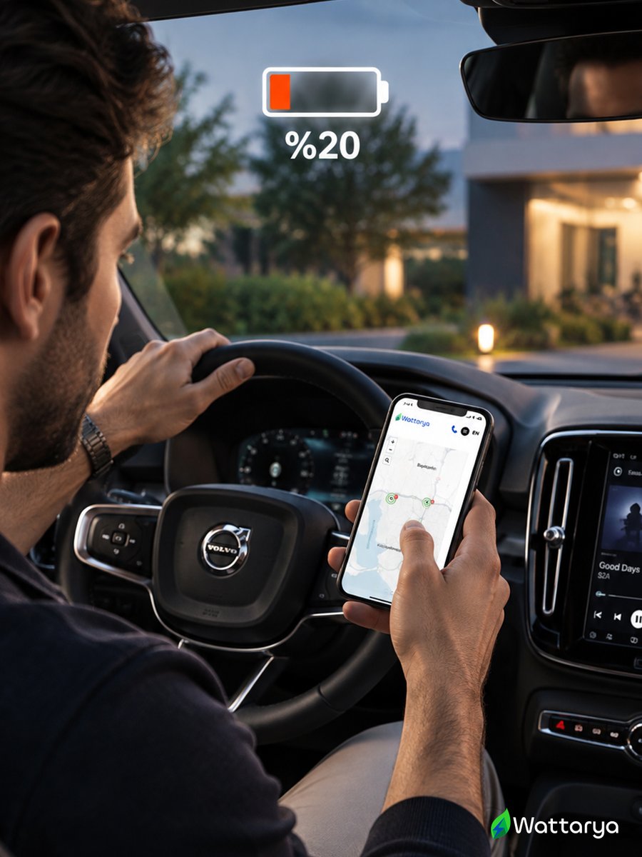 WattaryaTurkiye's tweet photo. Şarjınız azaldığında panik yok, Wattarya var. ⚡

Wattarya Mobil uygulamasıyla istasyonunuzu bulun, şarjınızı planlayın. Siz kahvenizi içerken aracınız da enerjisini tamamlasın.

#Wattarya #EnerjiDiyarı #ElektrikliSürüş https://t.co/XmCOwj8T2A