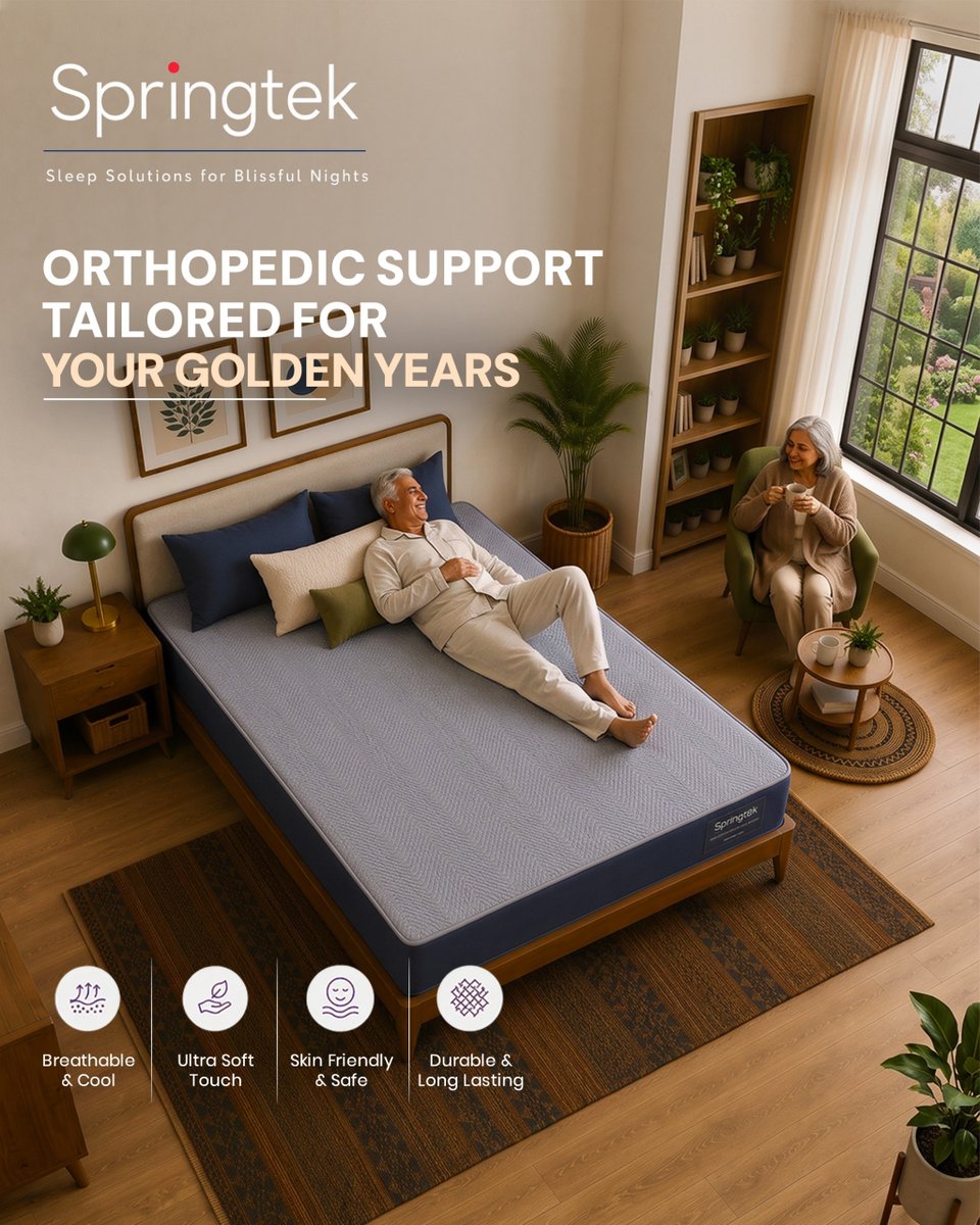 SpringtekM's tweet photo. Orthopedic Support For Better Nights 🌙✨

As life changes, your sleep needs the right kind of comfort and support. Springtek’s orthopedic mattresses are designed to provide supportive comfort, helping you rest comfortably through the night and wake up feeling refreshed. https://t.co/7GPayZQkUx