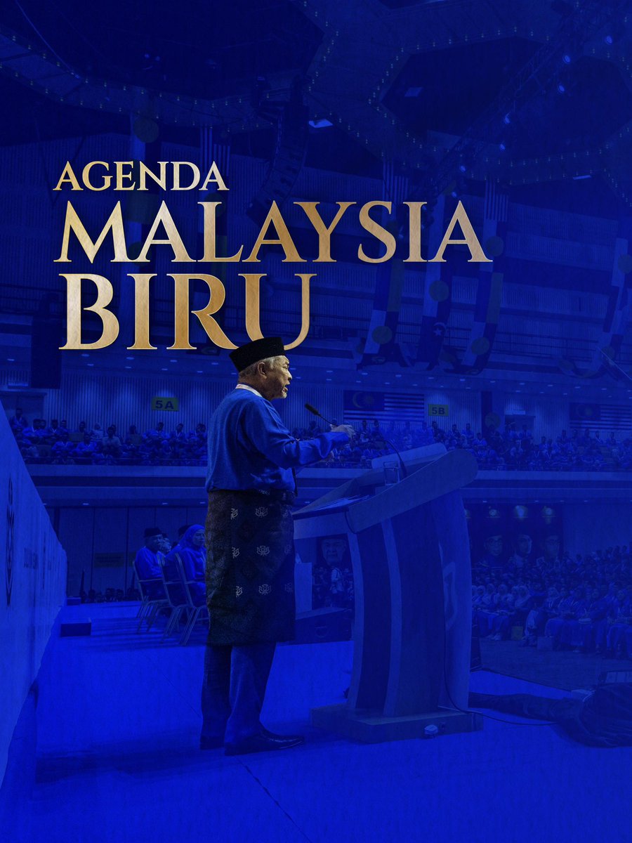 DrZahidHamidi's tweet photo. 𝐀𝐠𝐞𝐧𝐝𝐚 𝐌𝐚𝐥𝐚𝐲𝐬𝐢𝐚 𝐁𝐈𝐑𝐔: 𝐋𝐚𝐩𝐚𝐧 𝐈𝐤𝐡𝐭𝐢𝐚𝐫 𝐔𝐭𝐚𝐦𝐚 𝐌𝐞𝐦𝐛𝐞𝐧𝐭𝐮𝐤 𝐍𝐞𝐠𝐚𝐫𝐚

Inilah Malaysia yang saya bayangkan melalui lapan ikhtiar Agenda Malaysia BIRU yang telah saya bentangkan semasa Perhimpunan Agung UMNO 2026 baru-baru ini.

Insya-Allah, melalui Agenda Malaysia BIRU ini kita mahu mencipta kekayaan negara, membina manusia, memperluas pemilikan, menjaga kesejahteraan, menghadapi krisis, memelihara rakyat, membina kepercayaan dan mempertahankan kepentingan nasional.

Semoga segalanya diberkati Allah SWT.

#PAU2026
#UMNO #RumahBangsa
#AgendaMalaysiaBIRU
#MelakarMasaDepanBangsa