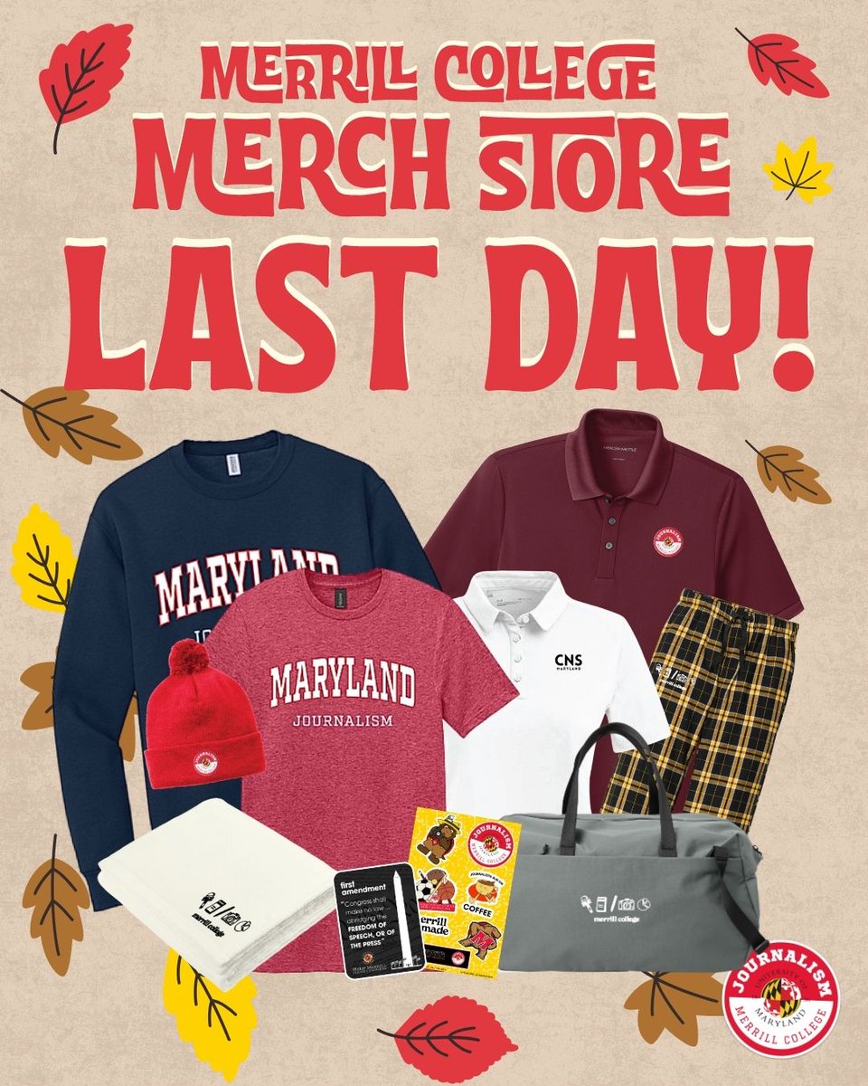 merrillcollege's tweet photo. TODAY is the LAST DAY of Merrill College's Fall Merch Store!

Get your orders in before 11:59 p.m. TONIGHT and get excited to sport some awesome #merrillmade merch!

This is the ONLY full merch store we will be offering this academic year, so get what you want while you still can! #fearlessjournalism

Order at https://t.co/A1aCfbjv8I