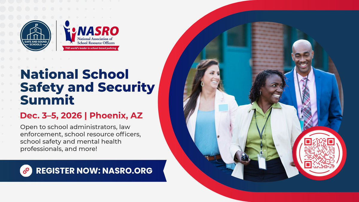 NASRO_Info's tweet photo. Strong school safety systems are built through collaboration. Join us in Dec. at the National School Safety and Security Summit: https://t.co/kfugH2BEnS https://t.co/UT6Jesfrcv