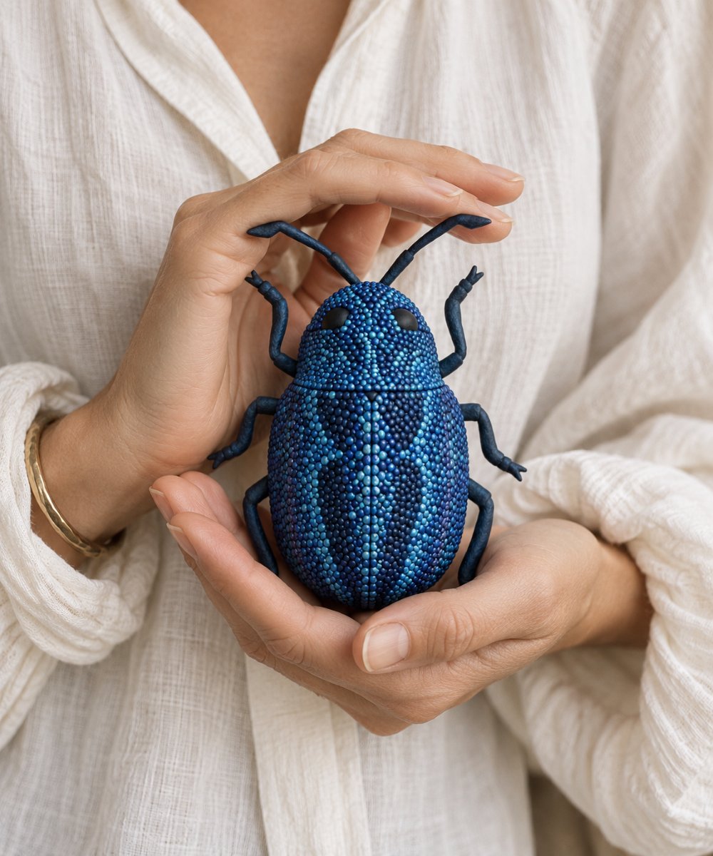 CSavelsArt's tweet photo. Meet Dandyβan eye-catching beetle with iridescent blue hues and striking features. A true statement piece in nature-inspired art! π¦β¨ #BeetleArt #InsectSculpture #NatureInspired #ContemporaryArt #Collectibles https://t.co/9wzcXpFvOm